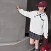 Sudadera con Cuello Polo Estilo Universitario para Niñas, Nueva Moda Otoño 2026, Manga Larga Casual, Top para Niñas Mayores
