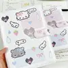 Cuaderno de Hojas Sueltas A5 de Piel Sintética Angel Kitty Estilo Coreano con Lunares, Lindo y Tierno para Niñas, Cuaderno Engrosado
