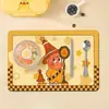 Jogos Americanos Domésticos Infantis Desenho Animado, Tapetes de Couro para Mesa para Alunos do Ensino Fundamental, Laváveis e Resistentes a Manchas, Jogos Americanos para Mesa de Refeição Escolar Disponíveis para Atacado