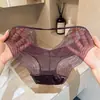 Belleza Seductora~Ropa Interior Sexy de Encaje Estilo Francés de Lujo Ligero para Mujer, Deseo Puro Calado Transpirable Algodón Puro en la Entrepierna Calzones para Mujer