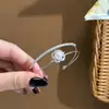 Pulseira Flor de Zircônia e Pérola, Toque de Luxo Leve e de Alta Qualidade, Pulseira Aberta de Camada Dupla, Joia para Mulheres com Temperamento Gentil, Doce e Elegante