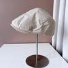 Gorra de Ala Adelantada Minimalista de Mezcla de Algodón y Lino para Hombres y Mujeres Gorra de Pareja Gorra de Tela Vintage Visera Gorra de Equitación Moderna