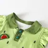 Novo Vestido de Verão para Meninas, Romper de Princesa Fofo com Gola Polo 3D de Melancia para Bebês