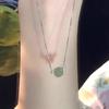 Colar de contas planas de jade Hetian para mulheres 2023 novo simples versátil estilo chinês elegante retrô corrente de clavícula de alta qualidade