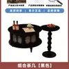 Mesa de Centro Vintage Estilo Francês, Móveis de Sala de Estar Estilo Retrô para Apartamentos Pequenos, Mesa de Chá Redonda Combinação Changhong Estilo Antigo Estilo Americano de Vidro
