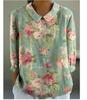 Exportación Transfronteriza Verano 2024 Nuevo para Mujer Amazon Holgado Estampado Cuello Redondo Casual Talla Grande Suéter Camiseta para Mujer