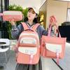 Mochila escolar estilo coreano para estudantes universitários japoneses mochila de lona versátil mochila para estudantes do ensino médio