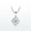 Collar de trébol para mujer, joyería de plata esterlina 925, cadena para clavícula, colgante de corazón latente inteligente, regalo para el Día de San Valentín