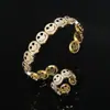 Pulsera Transfronteriza Aliexpress Cara Sonriente Retro para Mujer Diseño de Moda Ins Tendencia Elegante Pulsera Abierta de Cobre para Pareja Redonda