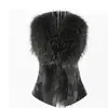 Aliexpress Coleira de Pelo Falso de Guaxinim Colete de Pelo para Mulheres, Estilo Curto, Outono e Inverno, Acolchoado, Corte Justo, Colete de Pelo Falso