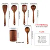 Pala de madera de acacia Sanchuang, pala de madera de mango largo para el hogar, utensilios de cocina de madera, cuchara de arroz, cuchara de madera, sartén antiadherente especial