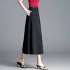 Nueva Falda de Mujer de Color Sólido de Moda para el Trabajo 2026 Otoño Versión Coreana Cintura Alta Adelgazante con Caída Falda Midi de Línea A
