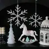 Diseño Propio Swanlace Lentejuela Grande Champagne Copo de Nieve Bastón Estrella de Cinco Puntas Árbol de Navidad Estrella Colgante Colgante