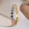 Huajie Comercio Exterior Transmisión en Vivo Nuevo Anillo Casual Colorido para Mujer Incrustado con Circonita Anillo Exquisito Joyería Dulce Diaria