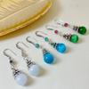 Pendientes de Estilo Étnico Transfronterizos, Retro y Exquisitos, Pendientes de Nuevo Estilo Chino, Estilo Largo, Elegantes Pendientes Bohemianos con Incrustaciones de Diamantes y Ojo de Gato