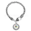 Aliexpress Más Vendido Colgante de Aleación Delta Sigma Theta Sigma Equipo Pulsera Retorcida Bsk