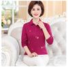 Camisa de fondo con cuello estilo primavera y otoño para mujer, ropa nueva para madres de mediana edad 2025, top, camisa de otoño de manga larga