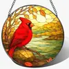 Bestseller transfronteiriço: Pingente de vidro colorido beija-flor apanhador de sol, ornamento redondo de vidro colorido para pendurar