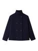 Popular Zr Ropa de Mujer Transfronteriza Aliexpress Exportación Ropa de Mujer al por Mayor Otoño Cuello Alto Doble Botonadura Chaqueta Corta de Lana