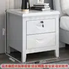 Mesita de noche de madera maciza estilo chino con cerradura, mueble de almacenamiento para dormitorio en casa, instalación de mueble de almacenamiento de mesita de noche simple y moderno
