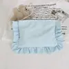 Bolsa de maquillaje con volantes estilo Ins, bolso de mano simple y elegante, bolsa de almacenamiento impermeable de nailon de color liso de gran capacidad