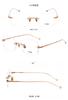 Lentes DR.LOLLY sin montura, montura de gafas de titanio puro ultraligera, gafas Danyang sin maquillaje, gafas rubor azul