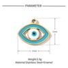 Francês retro olhos coração titânio colar de aço pingente cruz palma mão de aço inoxidável diy acessórios de jóias