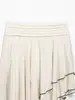 Ropa de Mujer de Estilo Europeo y Americano Nueva para el Verano 2026, Falda de Capas Asimétrica de Color Contrastante Simple, Falda Midi Asimétrica