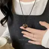 Collar Vintage Melad Ojo de Tigre Retro en Capas Moda Personalidad Cadena para Suéter Otoño Nuevo para Mujer