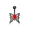 Europeo y Americano Transfronterizo Nuevo Acero Inoxidable Murciélago Piercing Joyería Zirconia Anillo para el Ombligo Invertido Botón para el Ombligo Amazon