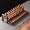 Estante para Tazas de Té de Nogal Estante de Almacenamiento Doméstico Chino Estante Antiguo de Escritorio Estante de Almacenamiento para Tetera de Arena Morada