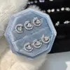 Pendientes de Serpiente Rodeada de Amor con Diamantes Completos, Clavo de Hueso del Oído Coclear, Destello Explosivo de Diamante, Pendientes de Temperamento Exquisito, Pendientes de Nicho para Mujeres