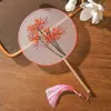 Nuevo Abanico Tuan de Mango Largo Antiguo Bronceado Tuan Fan Bordado Tuan Fan Abanico de Novia Boda Estilo Chino Seda de Imitación