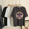 Talla Grande Mujer Verano Nuevo Estilo 100kg Hermana Gorda Versátil Casual Estampado Dibujos Animados Camiseta de Manga Corta Top 5180