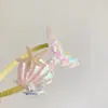 Nova Tiara Infantil Brilhante de Sereia Laser Dream Fivela de Cabeça para Bebê