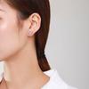 Pendientes de plata s925 con líneas geométricas para mujer, estilo coreano, sencillos, ligeros, de lujo, con diamantes, estilo Hong Kong, elegantes joyas para las orejas de celebridades de Internet.