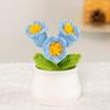 Creativo Transfronterizo Lana Acabada Hecho a Mano Ganchillo Flores Artificiales Girasol Orquídea Suzuki En Maceta Adornos Pequeños de Escritorio Regalo