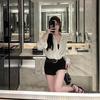 2024 Nuevos Shorts Calientes de Verano para Mujer, Pantalones de Gama Alta que Cubren la Cadera, Negros de Cintura Alta Sexy Ajustados de Línea A Super Shorts