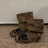Boca rasa vento balé removível empilhável Mary Jane sapatos estilo retrô feminino botas cool design plano botas deserto uso bidirecional