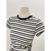 Camiseta Rayada Estilo Americano para Mujer, Bloques de Color, Rejuvenecedora, Mangas Cortas de Hombro Normal, Verano 2026, Corte Ajustado, Estilo Chica Picante, Top Adelgazante