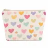 Bolsa de Maquillaje Popular con Patrón de Hueso Pintado a Mano Transfronteriza, Gran Capacidad con Estampado de Fresas, Corduroy, Bolsa Portátil de Viaje con Cremallera, Neceser