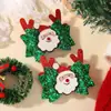 Set de Pinzas Navideñas Más Vendidas Transfronterizas Moño de Fiesta Cuernos Grandes Brillo Accesorios para el Cabello de Niños 4765