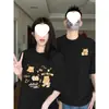 Camisetas de Verano a Juego para Pareja [Algodón Puro Peinado] Nuevo Estilo 2026 Súper Populares Camisetas de Manga Corta de Oso de Mantequilla para Mujer