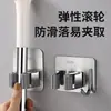 Gancho para Mop, Artefato de Armazenamento para Banheiro sem Furos, Gancho Adesivo, Suporte com Clipe para Vassoura, Clipe para Mop Montado na Parede com Adesivo Forte