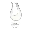 Venta directa del fabricante: Decantador de Cristal, Copa de Gran Capacidad, Copa de Vino Tinto, Alto Valor Estético, Decantador en Forma de U con Esmalte Rosa