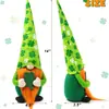 Decoração de boneca de festival irlandês transfronteiriço St. Dia de São Patrício boneco anão criativo de folha verde com chapéu pontudo decoração de janela