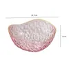 Estilo Moderno Transparente Frutero Alto Valor Bocadillos Plástico Fruta Seca Plato de Exhibición Patrón de Doble Círculo Borde Dorado Bandeja de Almacenamiento
