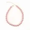 Colar Exagerado Colorido com Contas de Pérola para Mulheres Moda Geométrica Choker de Contas Redondas Corrente para Clavícula Corrente de Joias Transfronteiriça Europeia e Americana