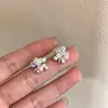Pendientes de Botón de Perlas en Racimo de Flores de Colores Frescos Estilo Coreano para Mujer, Exquisitos y Hermosos, Nuevos Pendientes de Fuegos Artificiales de Primavera y Verano