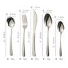 Juego de cuatro piezas de cuchillo, tenedor y cuchara elegantes de acero inoxidable 304 para restaurante, hotel, estilo chino y occidental, chapados en oro.